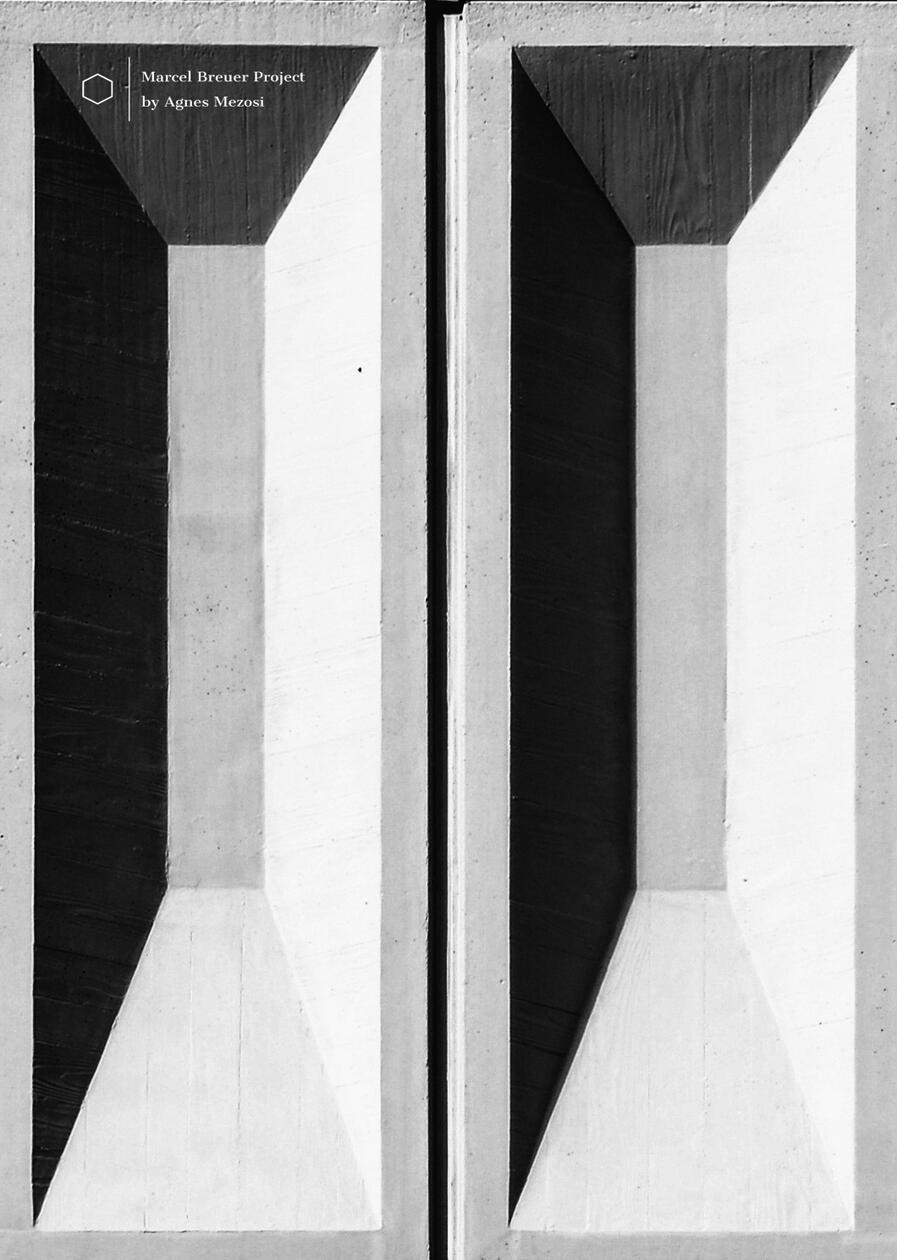Abstract architectural detail of vertical concrete recesses at Baldegg Kloster, demonstrating Breuer's mastery of light, shadow, and rhythmic geometry